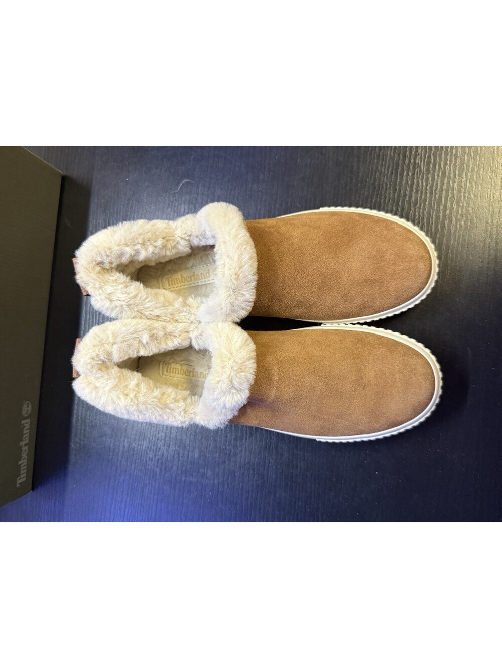 Timberland A2C2J Women’s 7.5 Brown Suede Faux Fur Slip-On Shoes - Picture 11 of 12